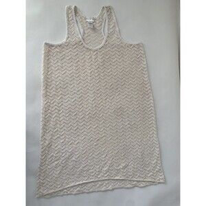 Dotti Swim Cover-Up Women XL Ivory Open Knit Crochet Sheer Beach Boho Gypsy Pool